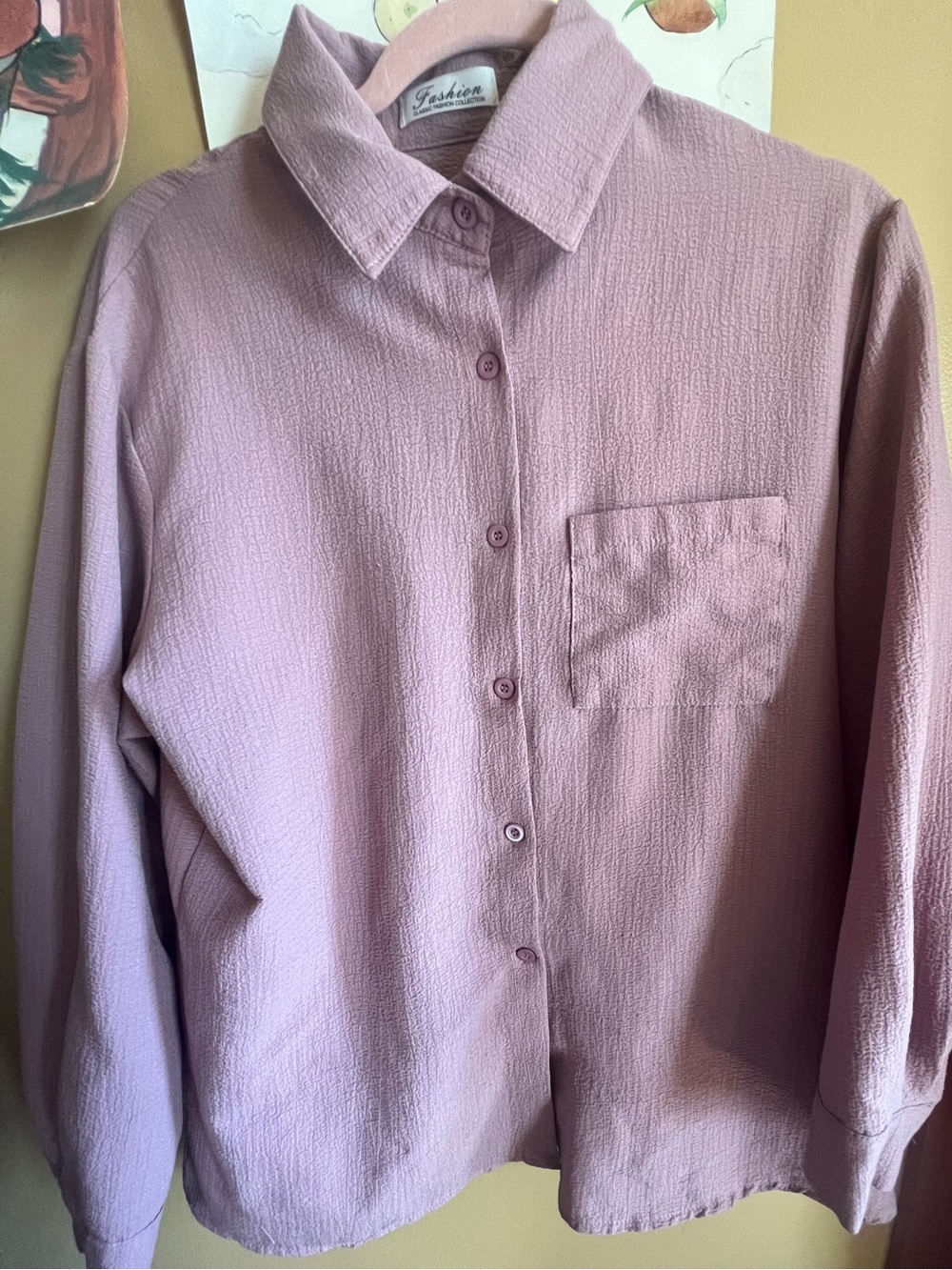 Light Mauve Button-Up Shirt